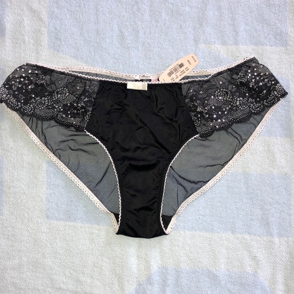 Victoria’s Secret Black/white Bikini Panties Large